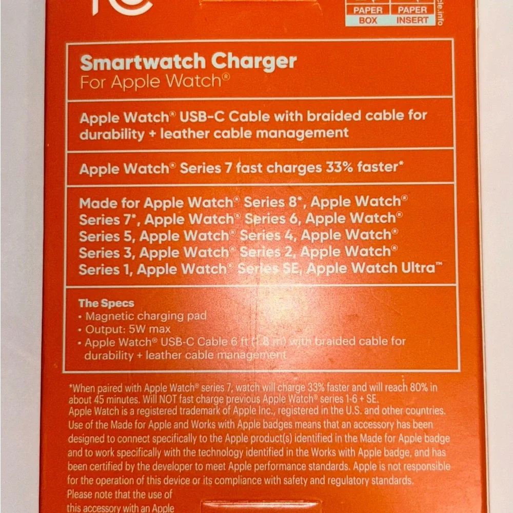 NWB Add Onn White Smartwatch Charger for Apple Watch ⭐️